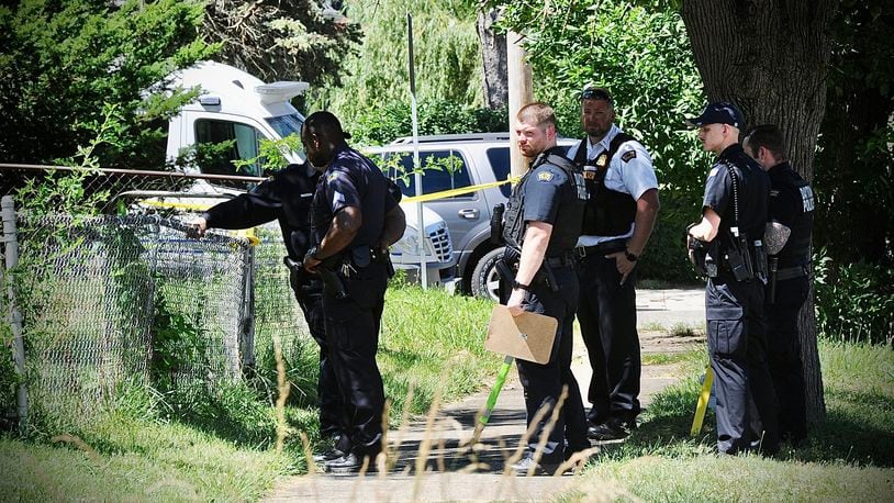 The bodies of a woman and girl were found Thursday, June 23, 2022, inside a house in the 300 block of Burleigh Avenue in Dayton. MARSHALL GORBY/STAFF