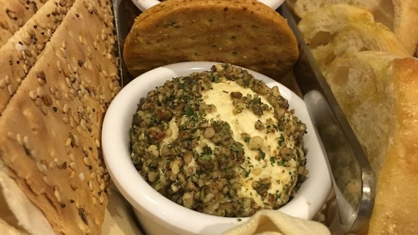 The Wisconsin cheese ball and tapenade basket at Kindred Spirits at the Inn & Spa at Cedar Falls. CONTRIBUTED PHOTO BY ALEXIS LARSEN