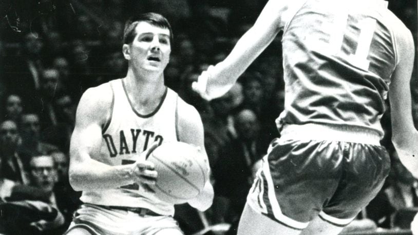 Don May, a University of Dayton junior, in a 1967 NCAA tournament national semifinal game against North Carolina. DAYTON DAILY NEWS ARCHIVE