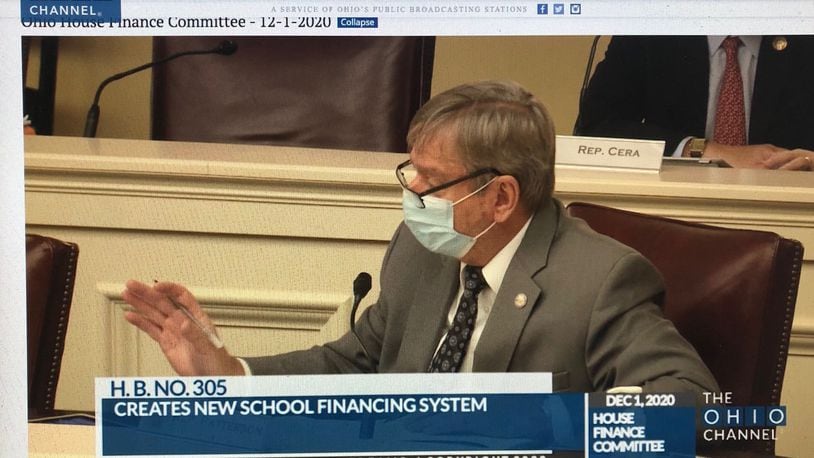 State Rep. John Patterson, one of the architects of Ohio's new school funding bill, discusses the plan during a House Finance Committee meeting this week.