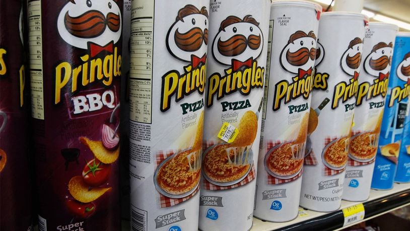 Packages of Pringles chips are seen on desplay at a convience store on February 15, 2012 in Miami, Florida.