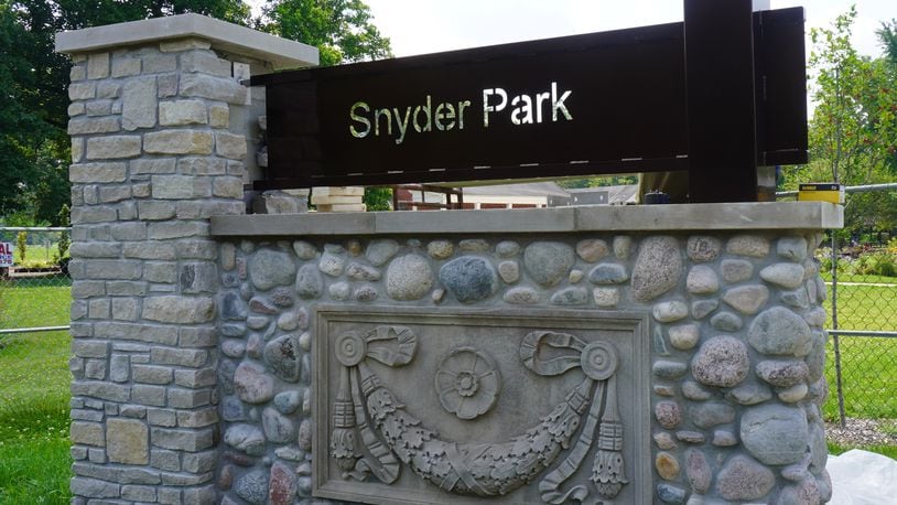 Progress continues on the Dan and Lois O’Keefe entrance sign for Snyder Park Gardens & Arboretum.