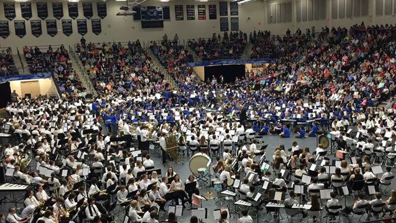 Kettering City Schools’ Trent Arena is packed for a multi-grade band concert in March 2016. THOMAS GNAU/STAFF
