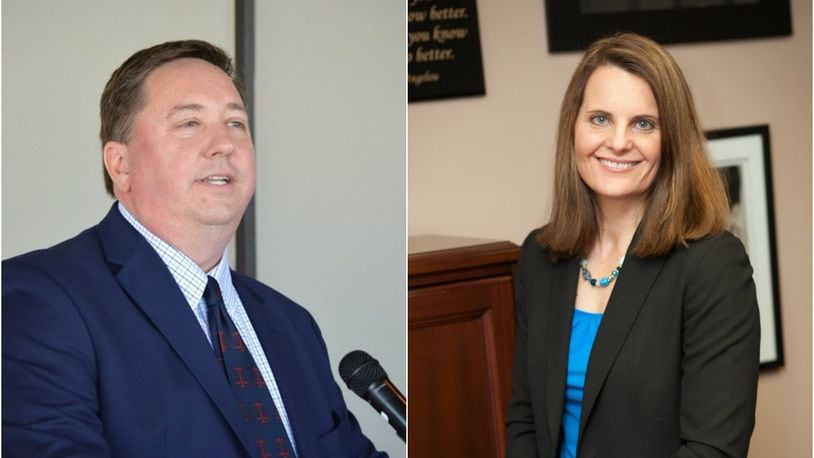 Jeff Rezabek (left) and Helen Wallace, candidates for Montgomery County Juvenile Court just in November 2018.