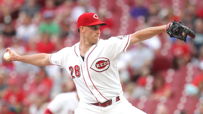 Reds starter Anthony DeSclafani pitches against the Rockies on Tuesday, June 5, 2018, at Great American Ball Park in Cincinnati. David Jablonski/Staff