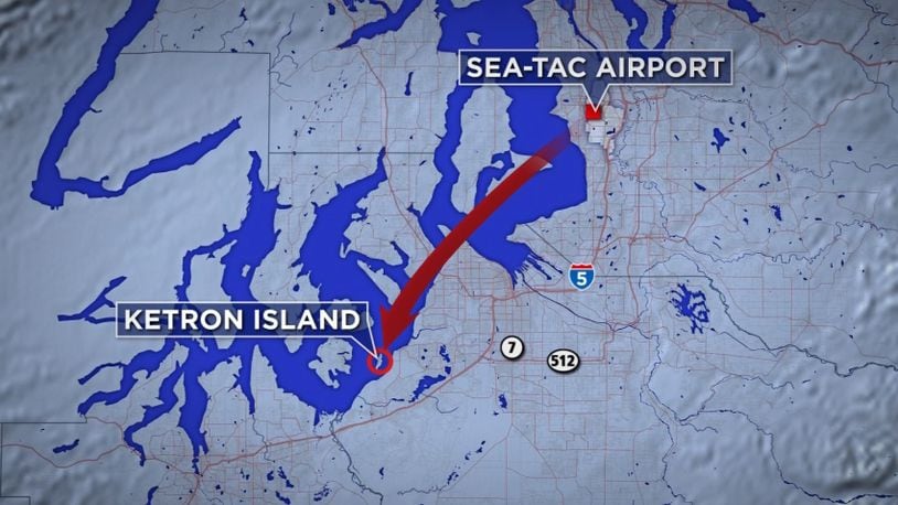 Ketron Island is located 40 miles southwest of Seattle-Tacoma International Airport.