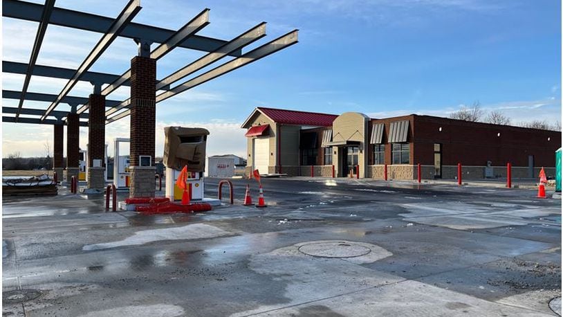 The new Big Mike's Gas N Go is nearly completed in Lebanon. The new gas station will feature Shell gas and will have convenience store as well as a full-service drive through. The new store is projected to open in early spring. ED RICHTER/STAFF