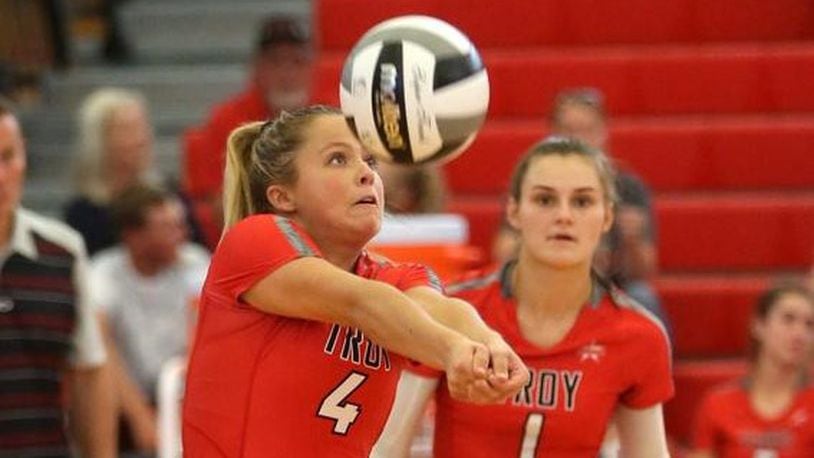 Ella Furlong, a 2020 Troy High School graduate, was a key player on the Trojans’ 22-3 volleyball team and also was student body president. CONTRIBUTED / LEE WOOLERY, SPEEDSHOT PHOTO