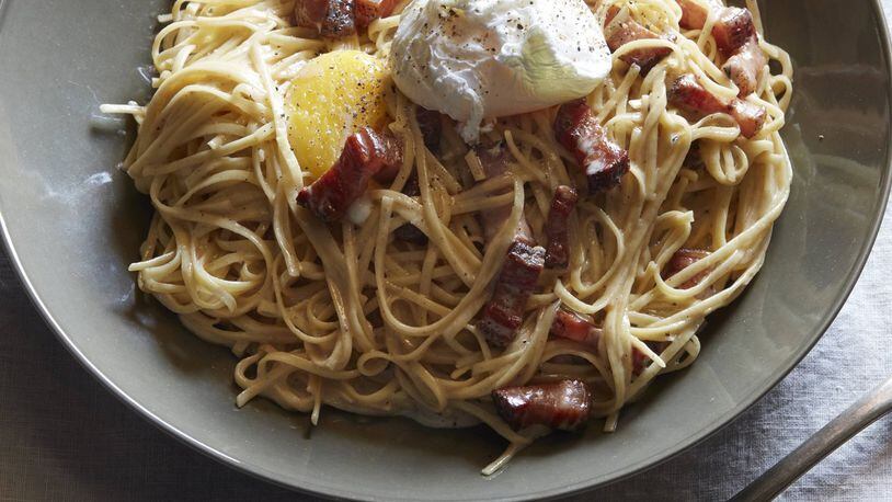 Carbonara isn’t traditionally made with heavy cream, but that’s an ingredient “Top Chef” favorite Fabio Viviani uses in this linguine with guanciale. Contributed by Matt Armendariz