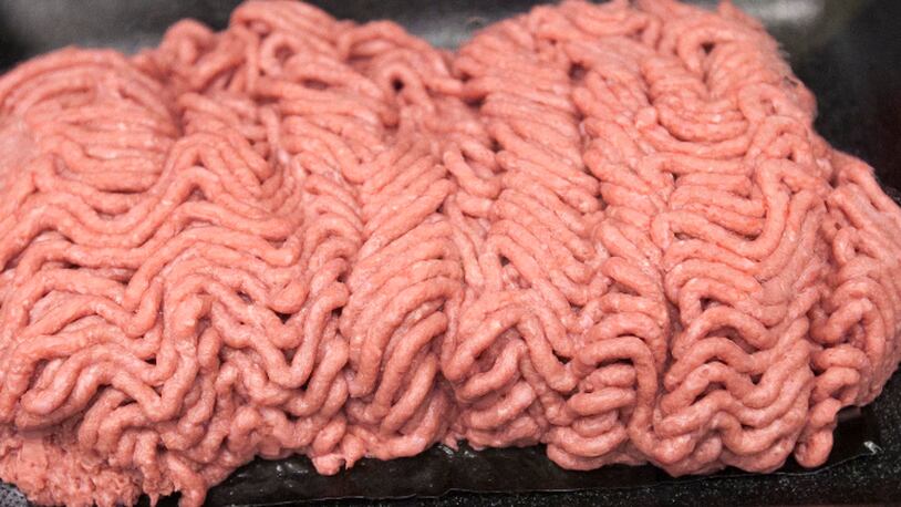 FILE - This March 29, 2012, file photo, shows the beef product that critics call "pink slime" during a plant tour of Beef Products Inc. in South Sioux City, Neb. (AP Photo/Nati Harnik, File)
