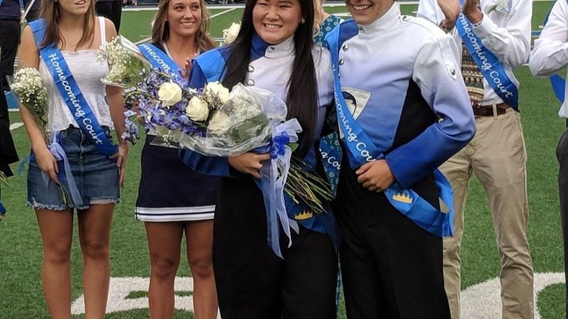 Cate O’Malley was chosen Fairmont High School’s Homecoming Queen as a senior last fall. She and Homecoming King C.J. McGhee had both been performing the halftime show with the marching band moments before their honor was announced. KETTERING SCHOOLS PHOTO