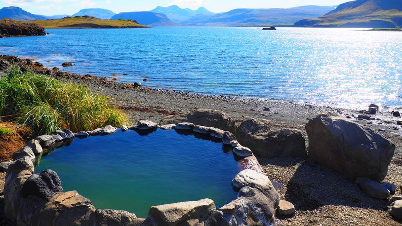 The Hvalfjardarlaug geothermal pool in Iceland.(Jenn Harris/Los Angeles Times/TNS)
