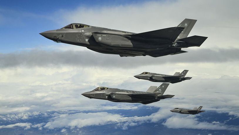 Hill Air Force Base F-35A Lightning IIs fly in formation over the Utah Test and Training Range, March 30, 2017. (U.S. Air Force photo/R. Nial Bradshaw)