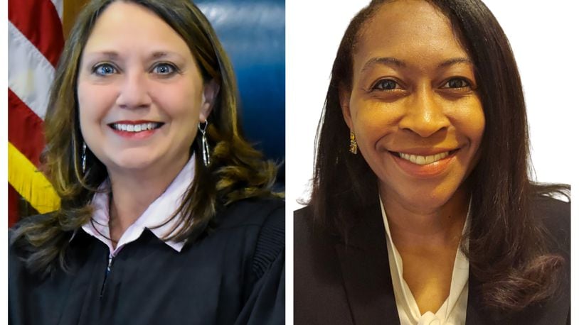 Magistrates Jennifer Petrella (left) and Jacqueline Gaines are running for a judicial seat in the Montgomery County Domestic Relations Court. Photos provided.