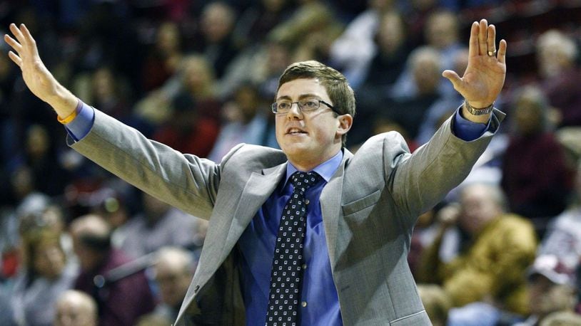 Tyler Summitt signals to his Louisiana Tech players during a game against Mississippi State in December 2014. AP Photo/Rogelio V. Solis, File
