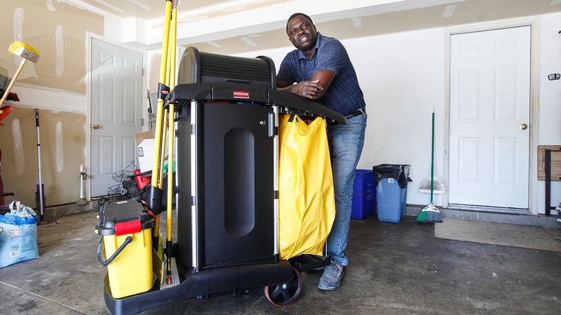 Omar Mbengue, pictured, and his wife, Ndeye, have a family-owned small business, Relaxa Cleaning Services. The company was among the first recipients of coronavirus relief small business grants distributed by the Montgomery County Office of CARES Act. CHRIS STEWART / STAFF