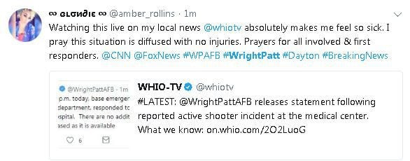 Active shooter reported at Wright-Patterson Air Force Base hospital