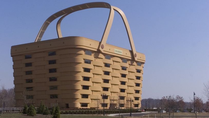 The Longaberger home office building, located in Newark, is seven stories high and looks like one of the baskets they produce.