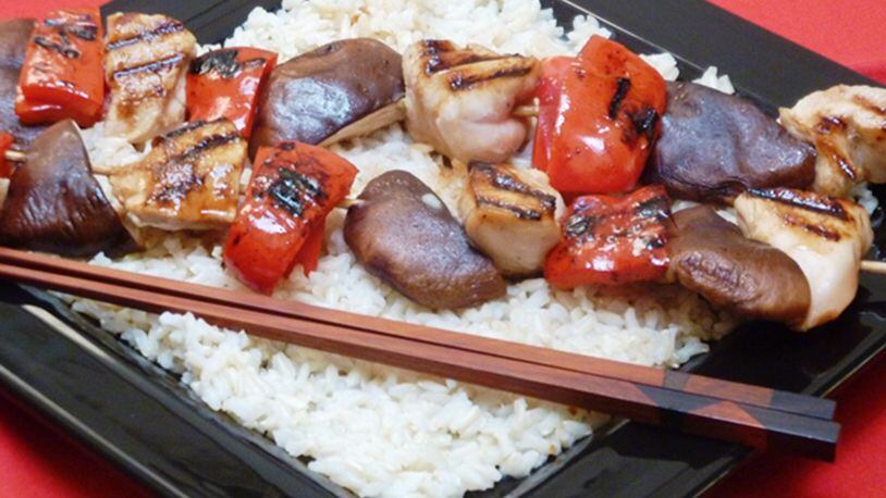 Chicken and Shiitake Yakitori (Japanese Grilled Chicken Skewers) can be made in 20 minutes. Linda Gassenheimer/TNS