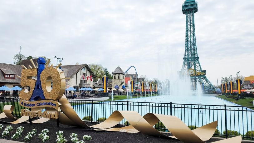 Kings Island held an opening ceremony and ribbon cutting Friday, April 29, 2022 in celebration of their 50th Anniversary. NICK GRAHAM/STAFF