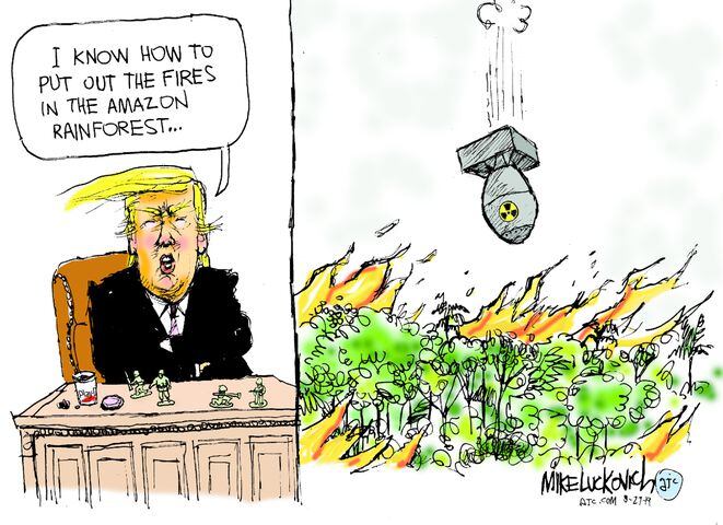 Week in cartoons: Trade war, Amazon fires and more