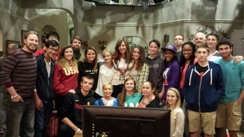 Award-winning actress and Dayton native Allison Janney hosted students from The Miami Valley School on the Los Angeles set of her current show, CBS' Mom. CONTRIBUTED PHOTO