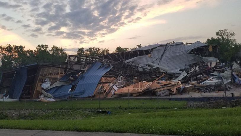 84 Lumber on Poe Avenue in Vandalia has been leveled. (Rick Drizzle McClaskie/iWitness7) CONTRIBUTED