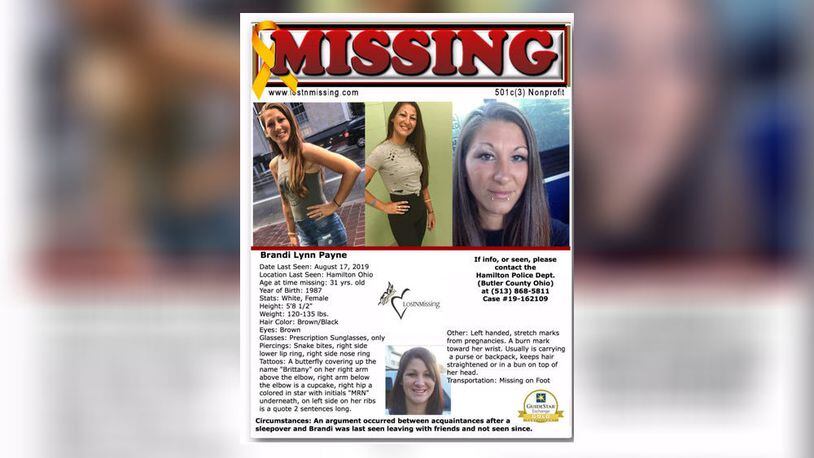 Missing poster for Brandi Payne. SUBMITTED