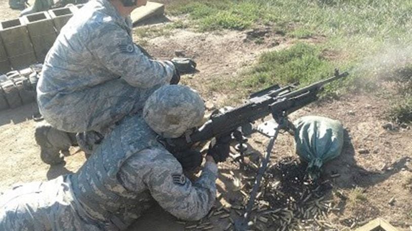 88th Security Forces Defenders qualify on the M240B machine gun at Camp Atterbury in Indiana, prior to deploying. (Courtesy photo)