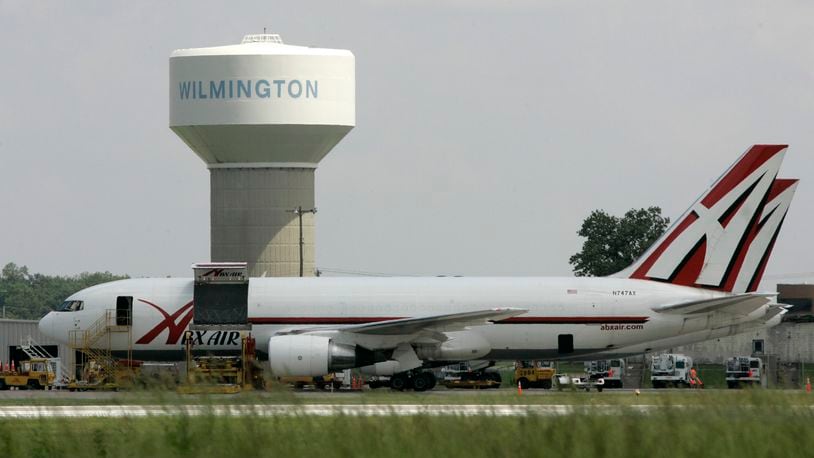 In this 2008 file photo, two ABX Air cargo planes sit at Wilmington Air Park.