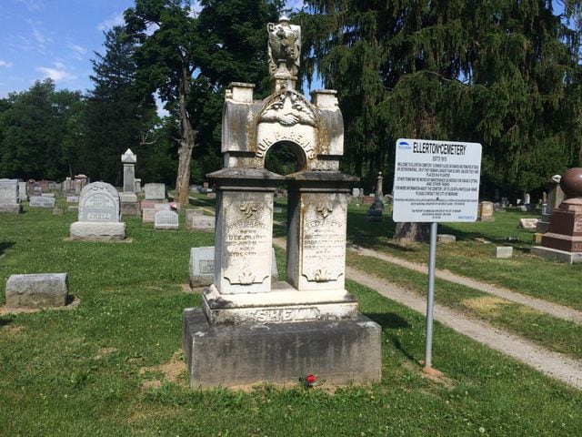 Unique grave markers at Moraine's Ellerton Cemetery