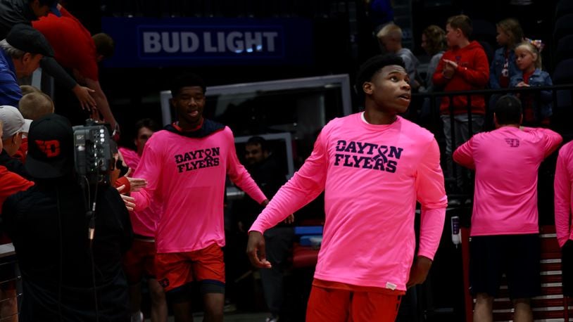 Dayton's Malachi Smith takes the court before the Red & Blue Game on Saturday, Oct. 15, 2022, at UD Arena. David Jablonski/Staff