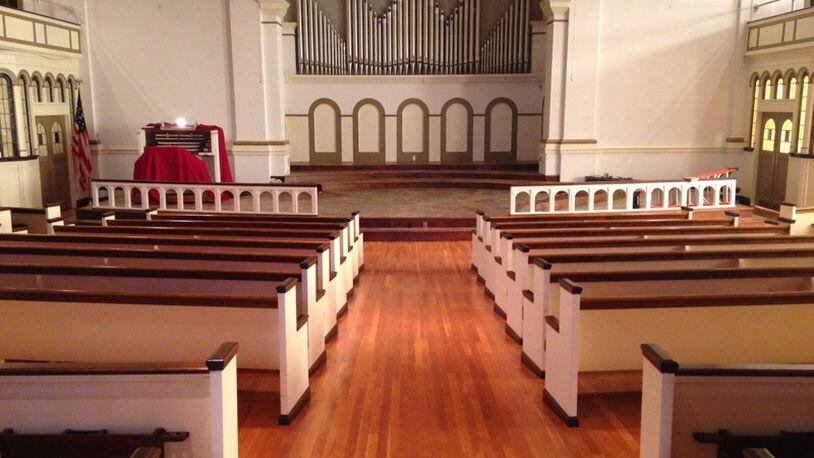 South Park United Methodist Church can seat about 450 in the sanctuary. The building is being sold. BRIAN KOLLARS / STAFF