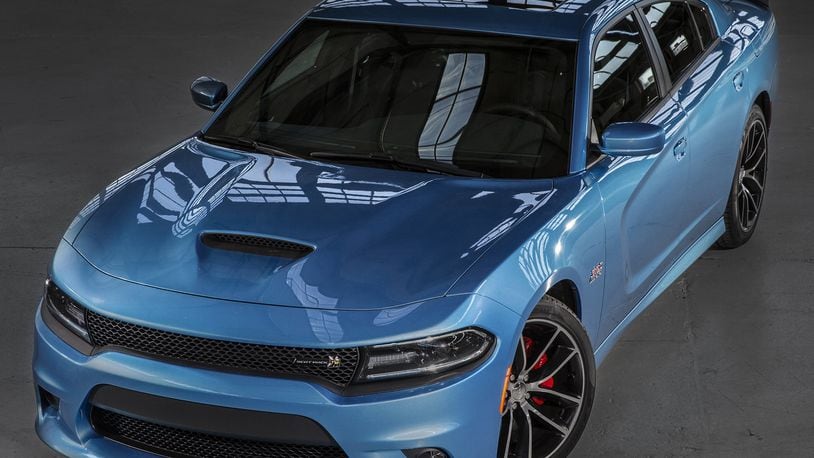 The 2016 Dodge Charger R/T Scat Pat features a 6.4-liter HEMI V-8, which punches out 485 horsepower and 475 lbs.-ft. of torque, Dodge Performance Pages, Brembo brakes and 20-by-9-inch aluminum wheels. Photo by FCA