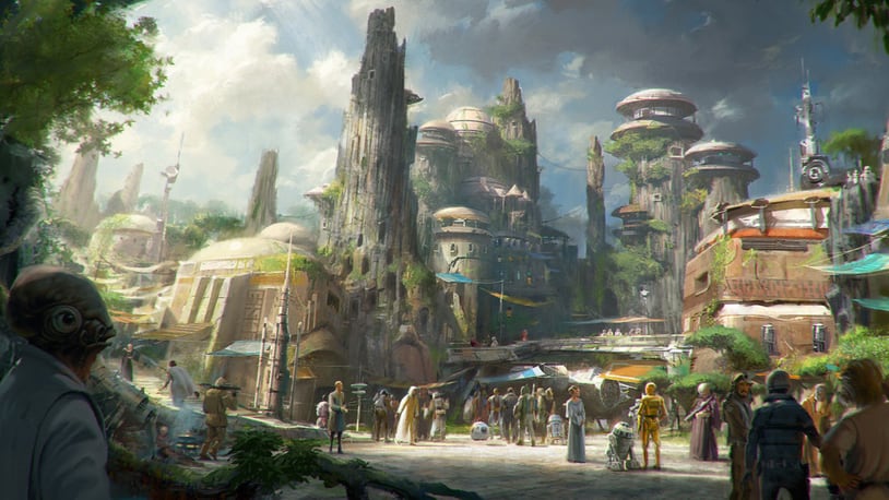 Star Wars-Themed Lands Coming to Disney Parks Ð Walt Disney Company Chairman and CEO Bob Iger announced at D23 EXPO 2015 that Star Wars-themed lands will be coming to Disneyland park in Anaheim, Calif., and DisneyÕs Hollywood Studios in Orlando, Fla., creating DisneyÕs largest single-themed land expansions ever at 14-acres each, transporting guests to a never-before-seen planet, a remote trading port and one of the last stops before wild space where Star Wars characters and their stories come to life.  These authentic lands will have two signature attractions, including the ability to take the controls of one of the most recognizable ships in the galaxy, the Millennium Falcon, on a customized secret mission, and an epic Star Wars adventure that puts guests in the middle of a climactic battle. (Disney Parks)