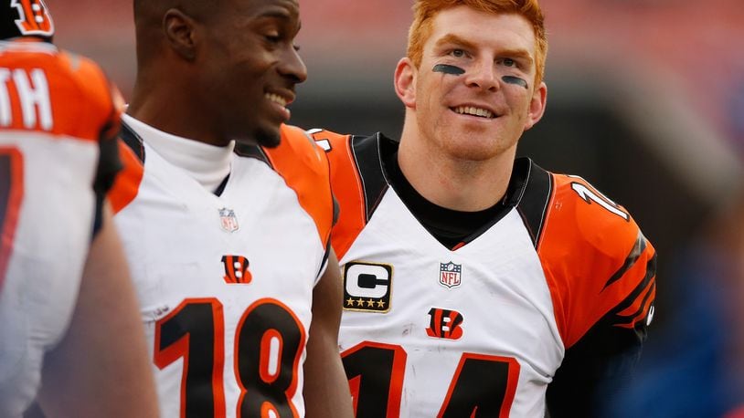Wide receiver A.J. Green (left) and quarterback Andy Dalton have combined for 44 touchdown passes in their careers, and it's possible that this season -- which begins Sept. 10 against the Ravens -- could see them catch the Bengals' record of 53 held by Ken Anderson and Isaac Curtis.