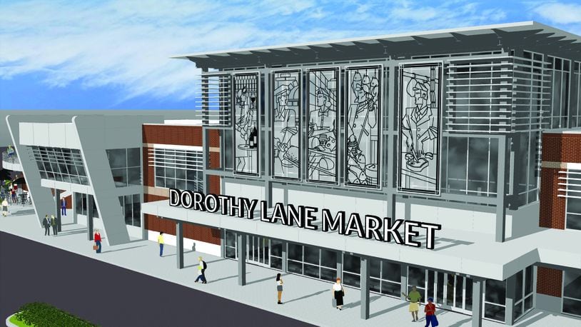 This is the latest rendering of the new Dorothy Lane Market planned for Mason-Montgomery and Western Row roads in Mason. Ground was broken on the project on Thursday, Nov. 9. 2023. CONTRIBUTED/DOROTHY LANE MARKET