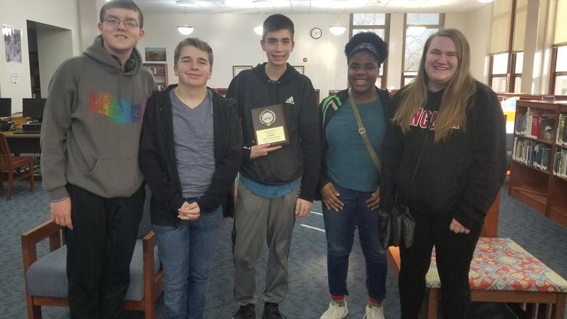 Northmont High School’s Academic Challenge team seems to be the people to beat this school year. Left to right: Seth Eggleston, Zach Weeks, Sean Scranton, Amara Nwanoro and Samantha Street. CONTRIBUTED
