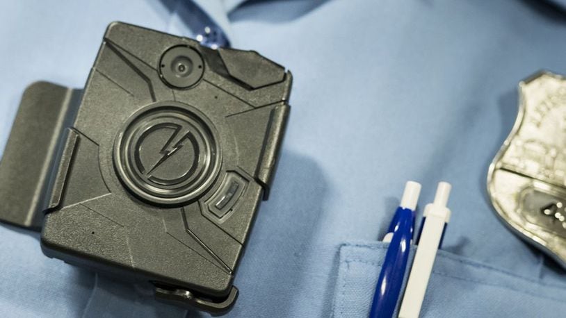Franklin police will be seeking a state criminal justice grant to equip its 19 patrol officers with body cameras. They will be the first Warren County law enforcement agency to launch body cameras for their officers. FILE PHOTO

Oakwood has received police in-cruiser and body cameras with plans to make them operational targeted for next month. FILE