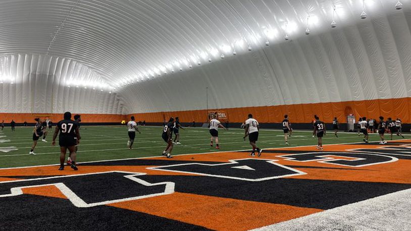 The Cincinnati Bengals hosted players with area ties at their annual pre-draft workout on Tuesday morning in Cincinnati. Laurel Pfahler/CONTRIBUTED