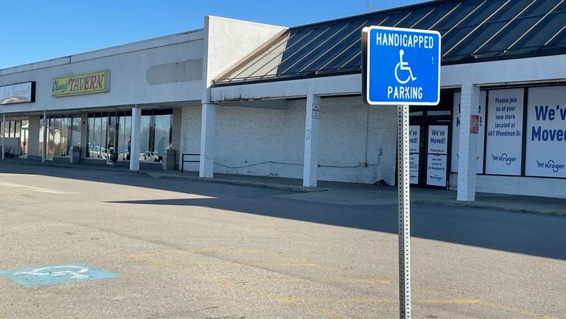 A mix of apartments and retail business are being proposed for the site of a Riverside shopping center where a Kroger store closed last year. NICK BLIZZARD/STAFF