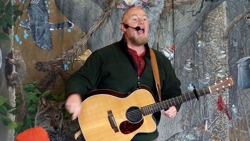 Chris’s Critters: Songs at Aullwood Audubon posts each week at 3 p.m. on the center’s Facebook page. The videos combine catchy tunes, farm animals and the occasional wacky costume, to teach viewers of all ages about the natural world. CONTRIBUTED PHOTO
