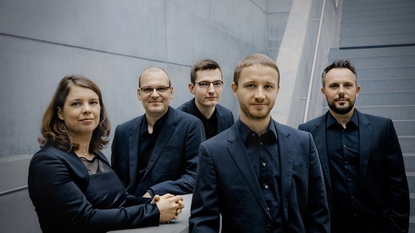 The a cappella quintet the Calmus Ensemble will salute the 400th anniversary of William Shakespeare’s death as part of the Chamber Music in Yellow Springs series. CONTRIBUTED