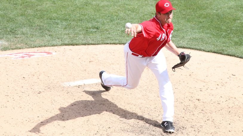 Reds reliever Jared Hughes pitches against the Cardinals on June 10, 2018, at Great American Ball Park in Cincinnati. David Jablonski/Staff