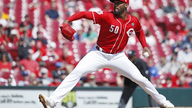 CINCINNATI, OH - APRIL 03: Amir Garrett #50 of the Cincinnati Reds pitches in the eighth inning against the Milwaukee Brewers at Great American Ball Park on April 3, 2019 in Cincinnati, Ohio. The Brewers won 1-0 to complete a three-game sweep. (Photo by Joe Robbins/Getty Images)