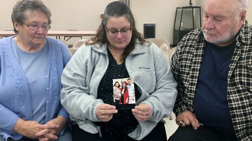 Linda Pooler, left, mother of Eric Pooler; Kerri Pooler, his wife; and Larry Pooler, his father, wish the man accused of selling Eric Pooler a fatal hit of heroin would have received more prison time. Allyson Brown/Staff