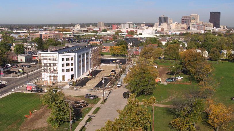 The Flats at South Park project may expand with single family residences built on the former Cliburn Manor site, seen at right, which the developer plans to purchase from the city of Dayton.