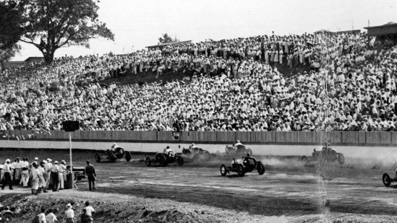 This is one of hundreds of photo in the new book, Dayton Ohio Race Town! It shows the first race at Dayton Speedway on June 3, 1934. This race was won by Ken Fowler of Patterson, New Jersey. Mauri Rose of Dayton came in second. Contributed
