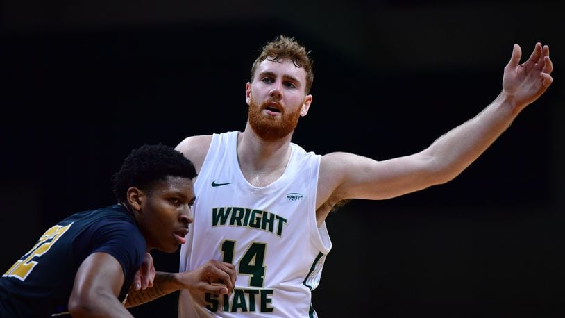 Wright State's Brandon Noel calls for the ball during a game vs. Purdue Fort Wayne at the Nutter Center on Feb. 28, 2024. Joe Craven/Wright State Athletics