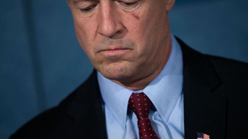 WASHINGTON, DC - MAY 6: Martin O'Malley (D-MD), former Maryland governor and former 2016 presidential hopeful, pauses during panel discussion at the National Press Club, May 6, 2016, in Washington, DC. The panel, titled "Words Matter: the U.S. Debate over Immigration, the Media, and the 2016 Election," was organized by the American Bar Association. (Photo by Drew Angerer/Getty Images)